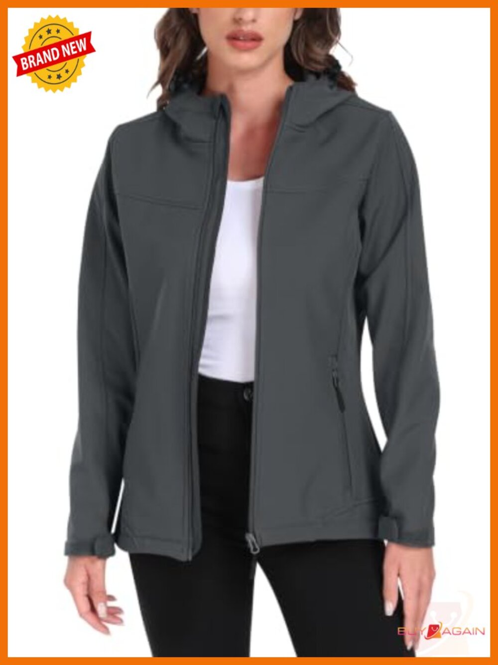 ATLASLAVA Women's Fleece Lined Softshell Jacket with Hood